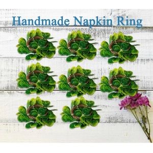 Vine Napkin‎ Rings Set of 8 Green Vine Napkin Holder…